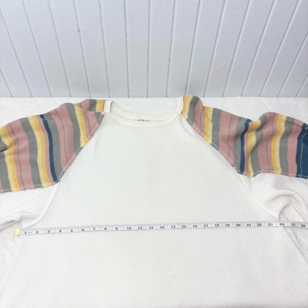 Free‎ People Rainbow Dreams Balloon-Sleeve Boho Top Size M